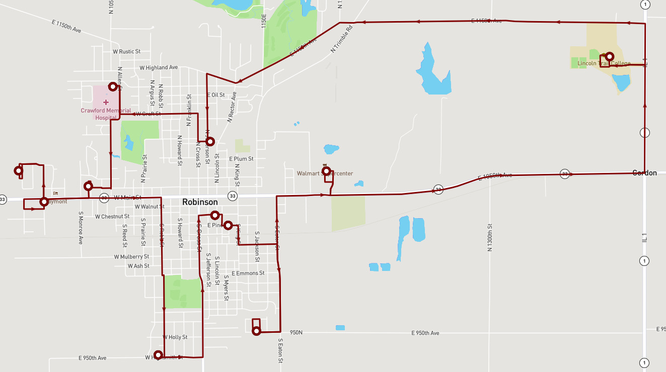 Robinson Maroon Route Map
